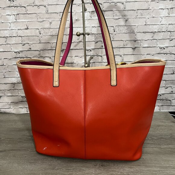 COACH Metro Vermillion Cross Grain Leather Large Tote Bag f31326 - Picture 3 of 7